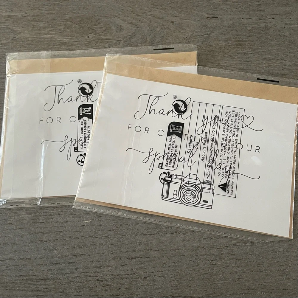 Set of 2 Elegant Camera Design Photographer Thank You Cards